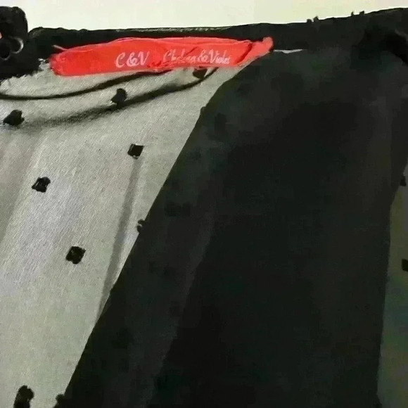 C&V black blouse with polka dots - Picture 2 of 3